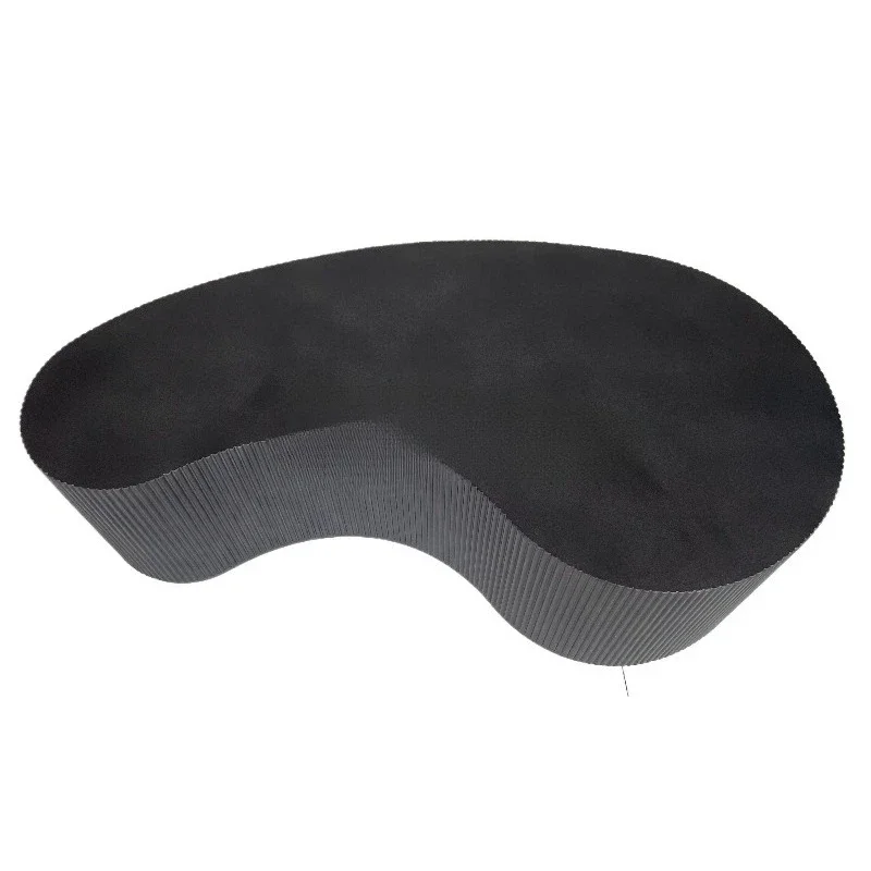 High quality industrial living room furniture irregular shape kidney groove concrete cement painting center coffee table
