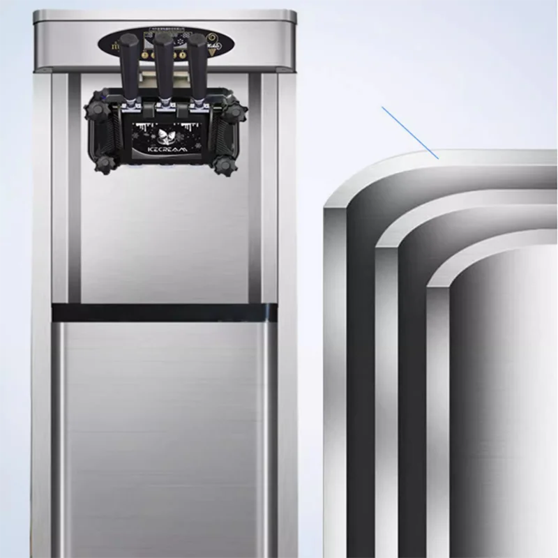 New Commercial Industrial Milk Pre Cooling Soft Ice Cream Making Machine 3 Flavors