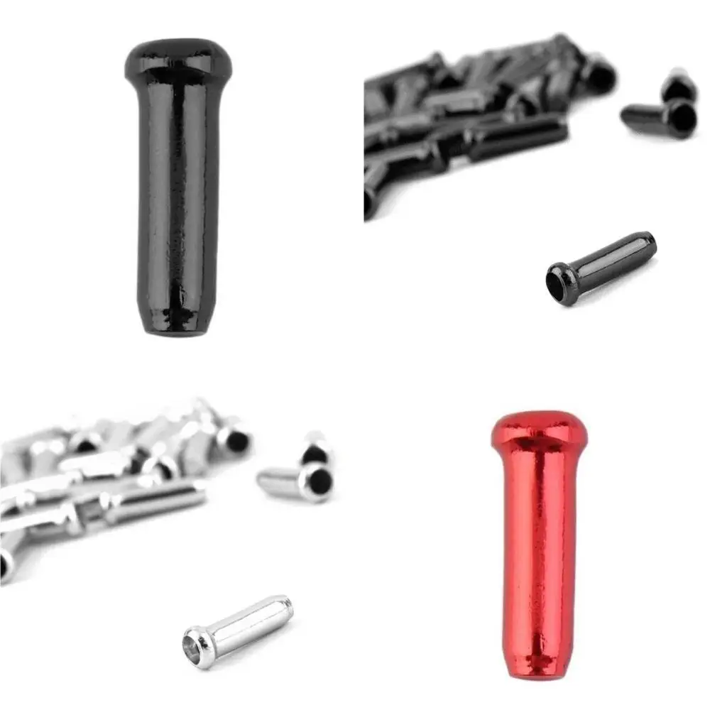 

Y1UC 50 Pcs Bike Cable End Caps Aluminum Alloy Cable End Crimps Brake Cable End Tip