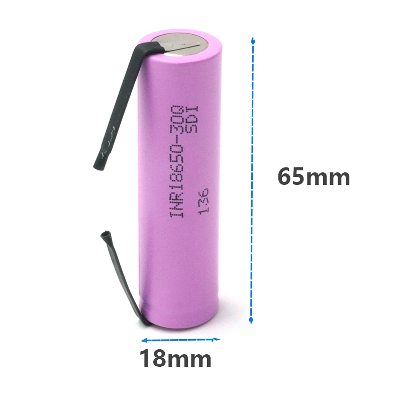 100% original new 3.7V 18650 3000mAh battery INR 30Q 3.6V discharge 20A  For DIY+ Nickel sheet batteries Laser Welding loouko