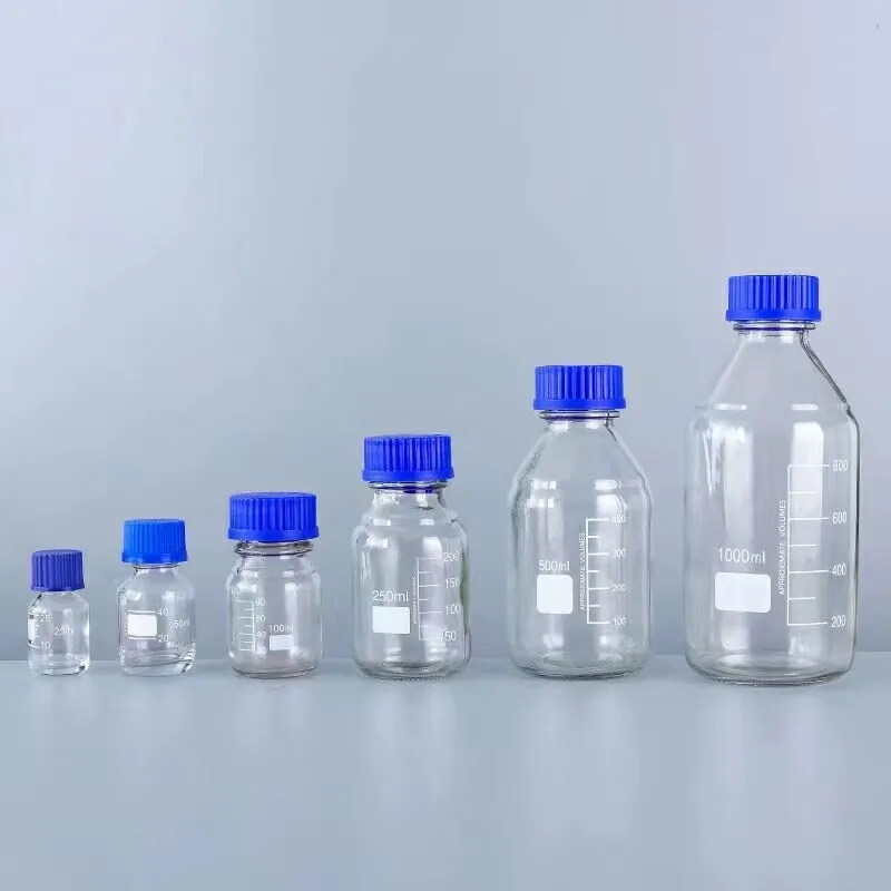 Lab Transparent/Brown Screw cap Reagent bottle Sealed bottle Glass Laboratory Sample Bottle