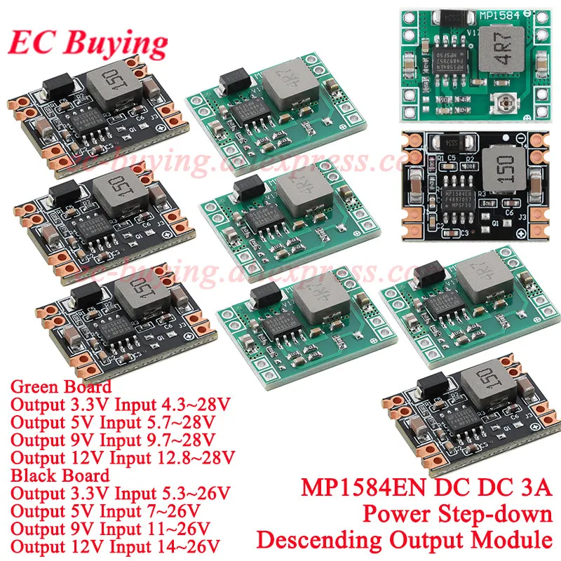 1-10 szt. MP1584EN Regulowany 3A 3.3V 5V 9V 12V DC-DC Konwerter Obniżający Napięcie Regulator Moduł Zasilania LM2596S MP1584 Pły