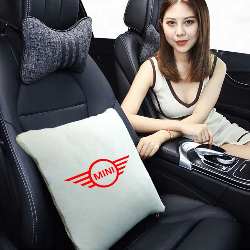 

Car Pillow Blanket Quilt Waist Lumbar Support Cushion Pad Interior Accessory For MINI Cooper Clubman R55 R56 R57 R58 R59 F54
