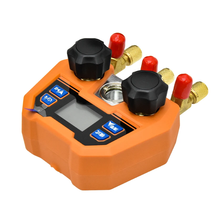 DMG-4B Digital Double Gauge Valve Electronic Manifold Instrument Refrigeration Maintenance Digital Manifold Gauge -14~800psi