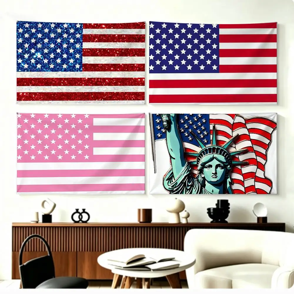 COOL U-USA America United States   Flags Wall Hanging Background Art Banner for Bedroom Home Outdoor Decor