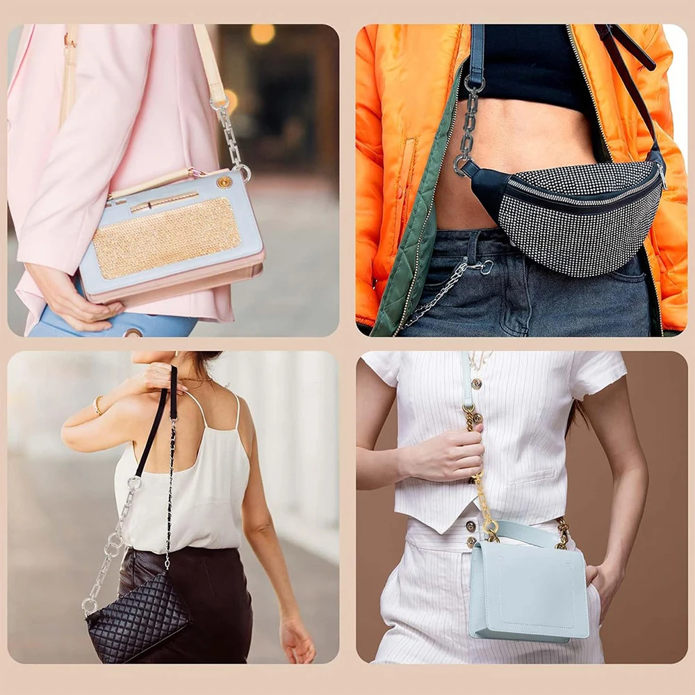 Simple Metal Color Bag Extension Chain DIY Versatile Crossbody Shoulder Handbag Hanging Buckle Replacement Bag Accessories