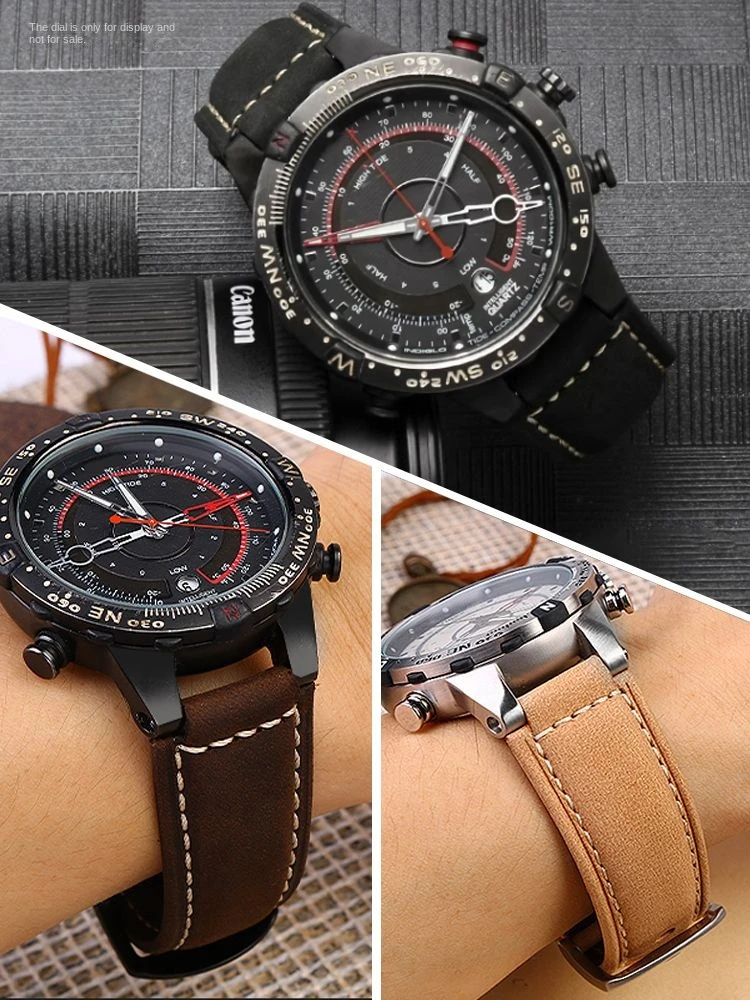 حزام ساعة من الجلد الطبيعي للرجال ، سوار ساعة مصنفر عتيق ، سلسلة المد والجزر ، T2N721 ، 1.2 ، TW2T76500 ، أدوات