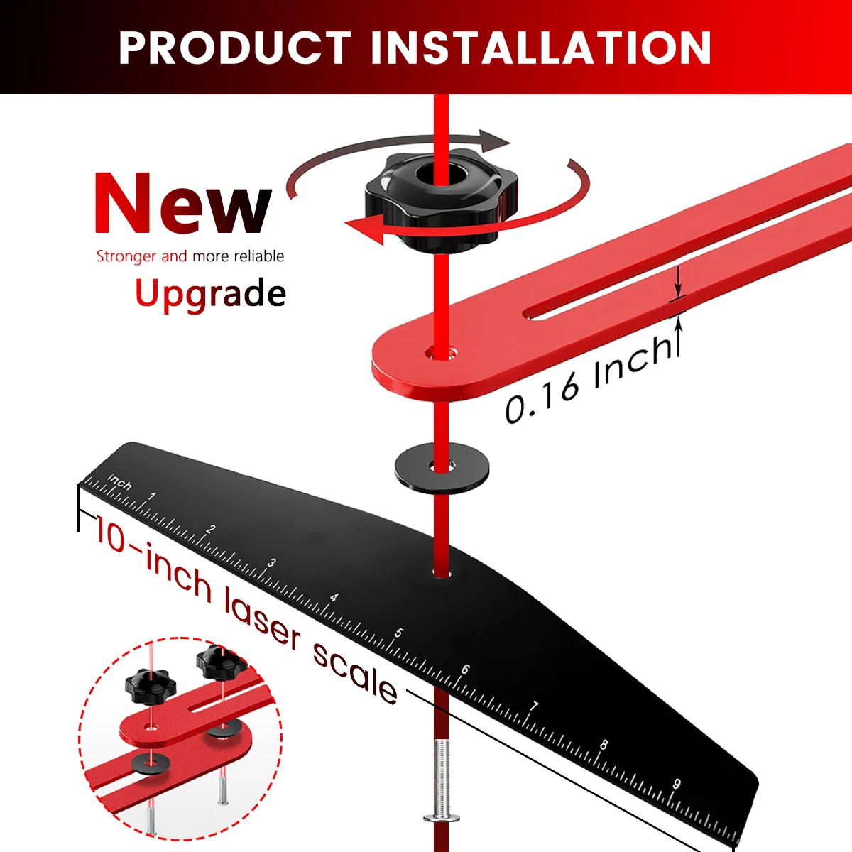 أداة قالب مداس الدرج - أداة قياس الخطوة مع مسطرة وزاوية - أدلة قطع أداة كاتب معالج 10.2 بوصة إلى 60 بوصة #2