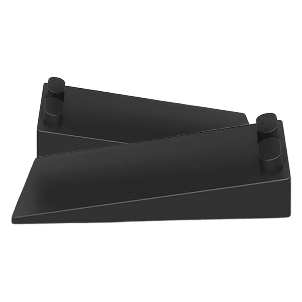 

2pcs Silicone Stopper Wedge Black Sturdy Adjustable Floor Stop For Home Office Bedroom Kitchen Stackable Rubber Door Stops Tall