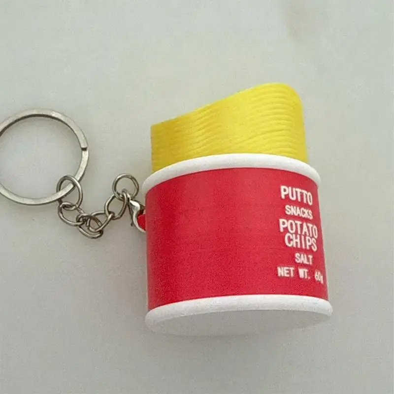Clickable Potato Chip 3d Printing Decompression Button Backpack Hanging Car Accessories Multifunctional Unique Keychain