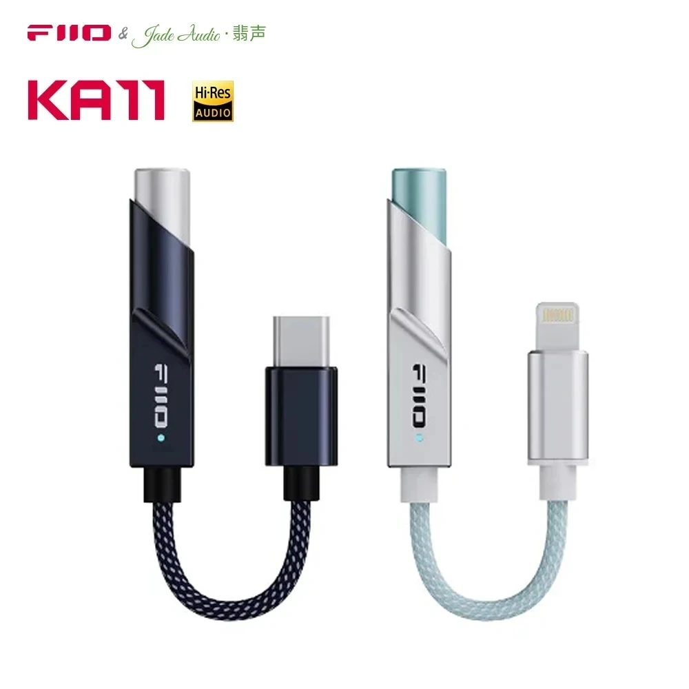 FiiO/JadeAudio KA11 Adaptador de Audio USB C a 3,5mm, 32 bits/384KHz, tipo C a 3,5mm, Dongle USB, amplificador DAC HiFi para Android/iOS/Win