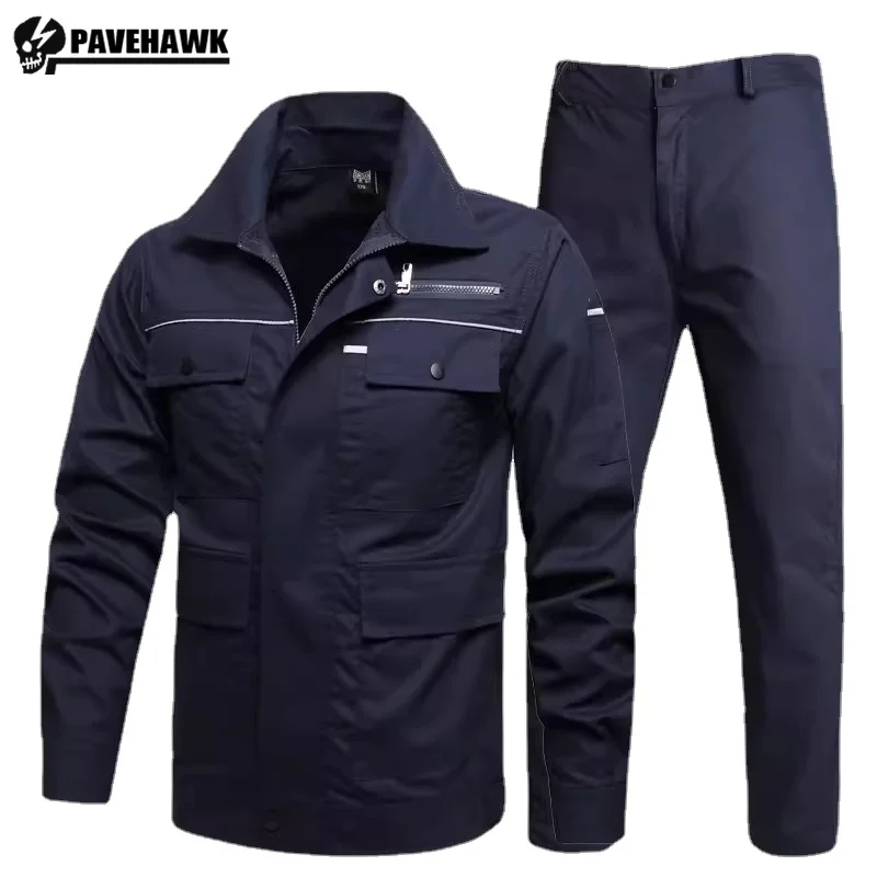 Cotton Mens Workwear Summer Multi Pocket Wear-resistant Outdoor Work Set Breathable Quick Drying Casual Machine Repair Suit Thin