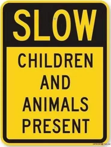 

New Street Sign Metal Tin Sign/Slow - Children and Animals Present, Engineer Grade Street Sign|Outdoor Safety Decorative