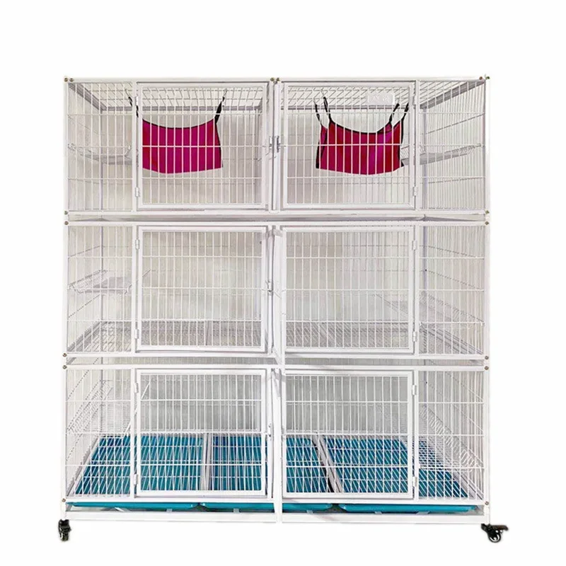 Durable Three-Layer Pet Dog Cat Cage Suitable For Baby Puppy Kitty High-quality Galvanized Square Pipe Cage