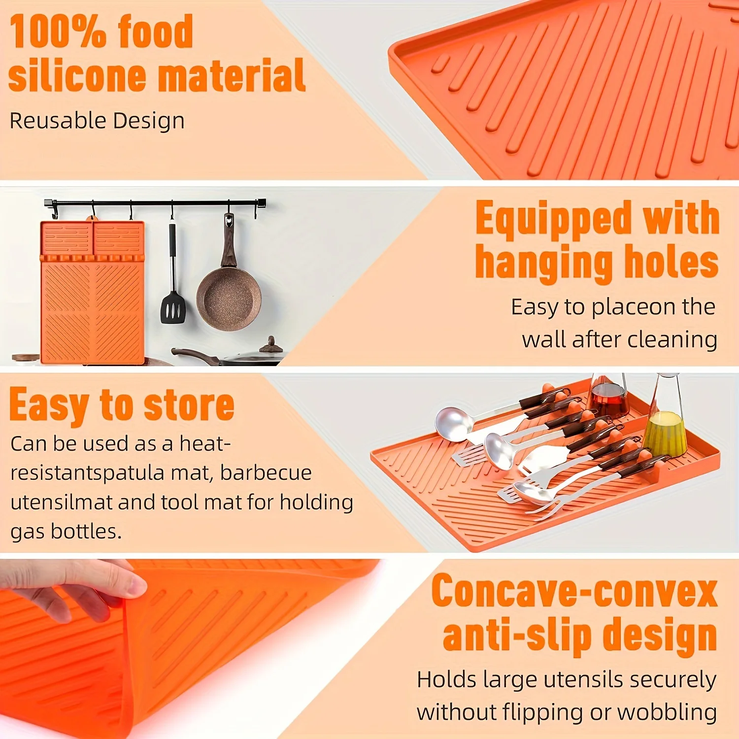 شواء الجانب رف أداة حصيرة مقلاة خبز سيليكون التوابل رف تخزين الغبار واقية النفط استنزاف حصيرة