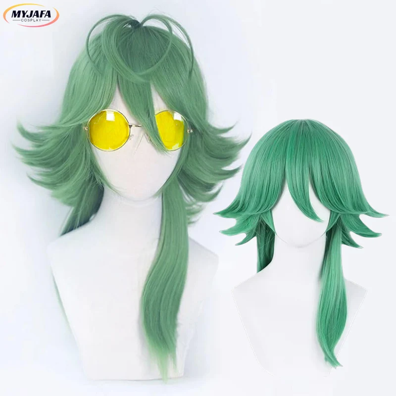 

High Quality Heartsteel Ezreal Cosplay Wig Green Heat Resistant Synthetic Hair LOL Cosplay Ezreal Wig Anime Cosplay Wigs +WigCap