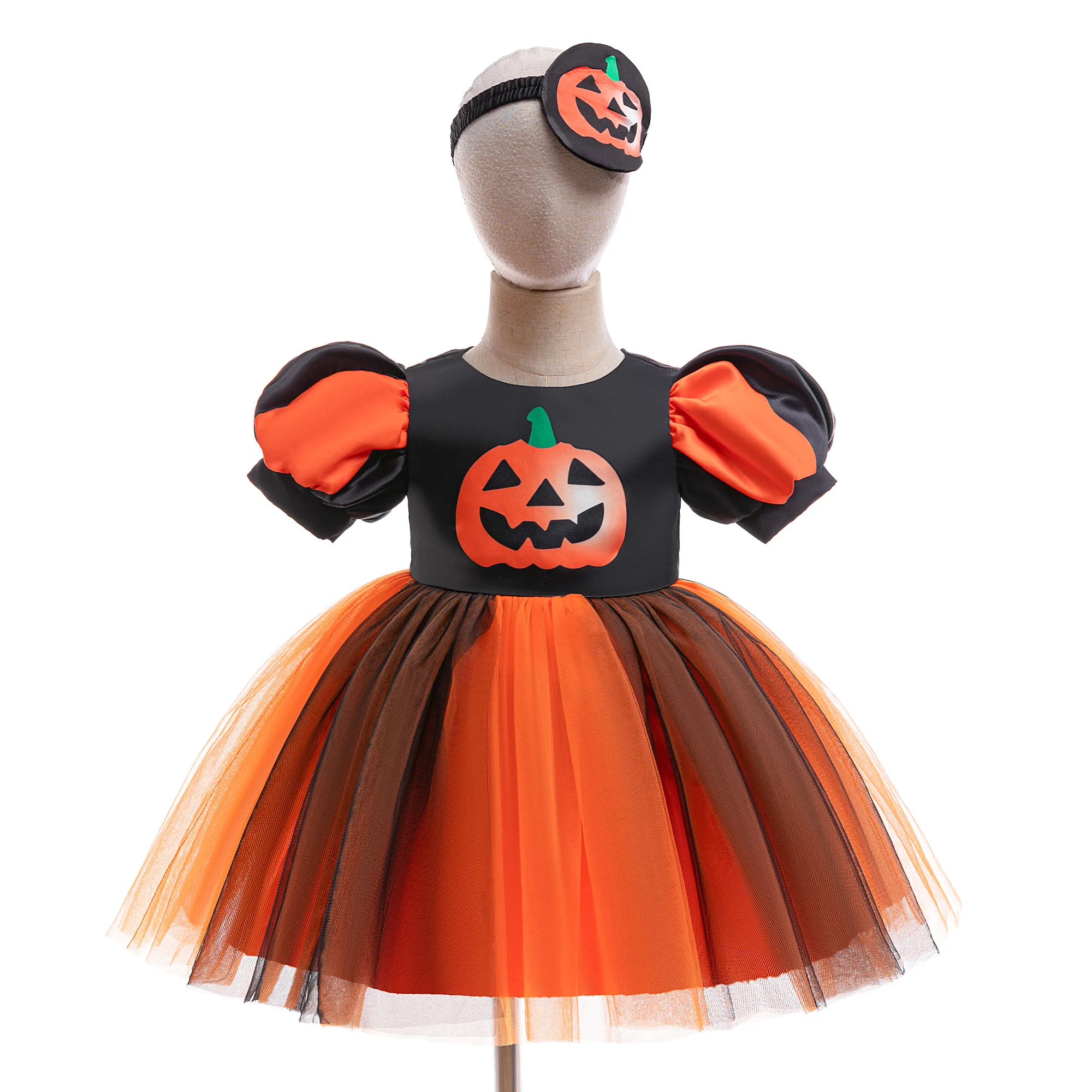 Kleinkind-Kürbis-Partykleid für Mädchen, Elegantes Kleid für den 1. Geburtstag, Brautjungfernkleid, Hochzeitskleid, Prinzessinnenkleid, Ballkleid, Mädchen-Halloween-Weihnachtskostüm – Detail 2