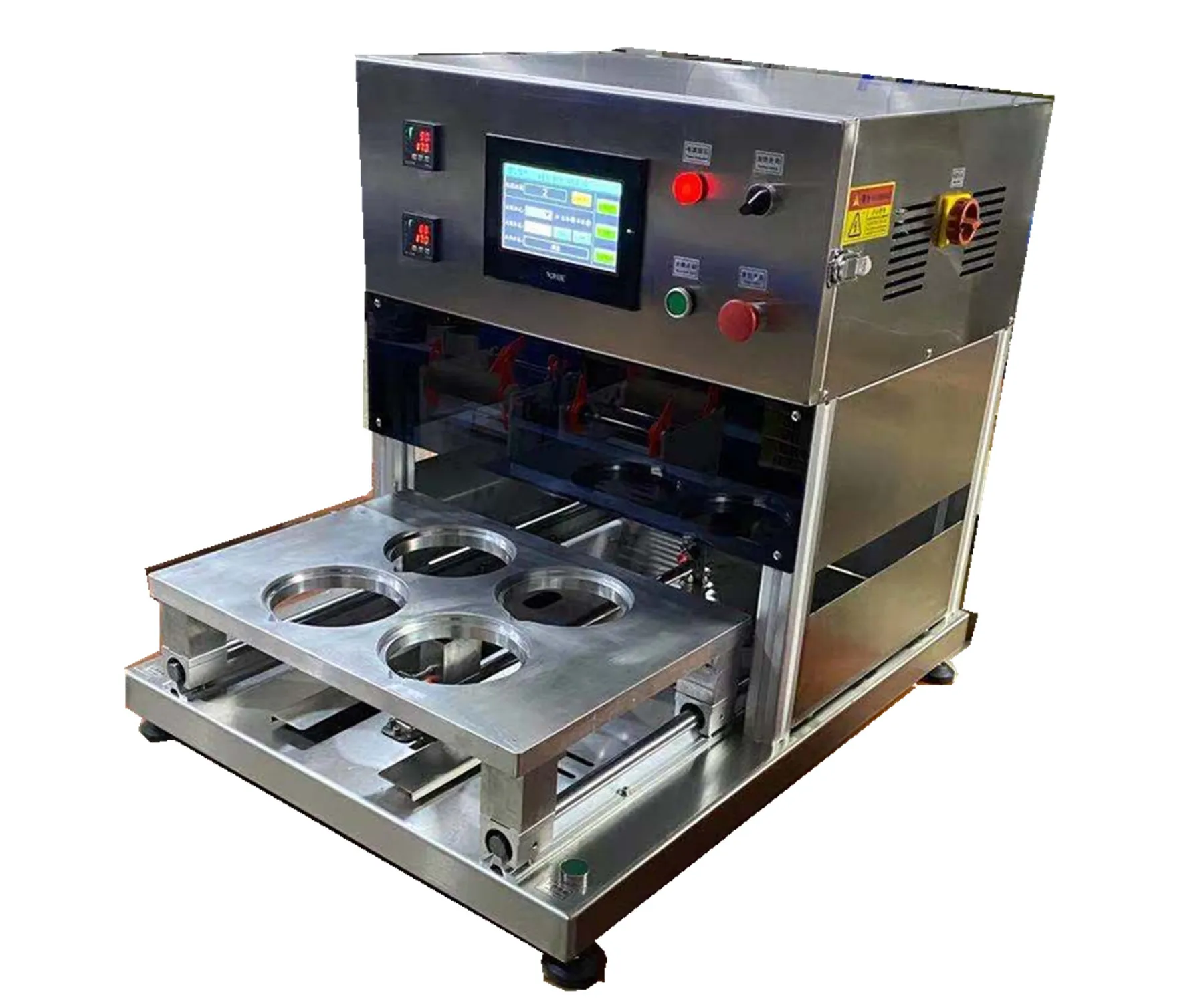 Factory Stainless Steel Instant Noodles Heat Sealing Machine Automatic For Aluminum Bowl Cup Container Paper Film Foil Lid