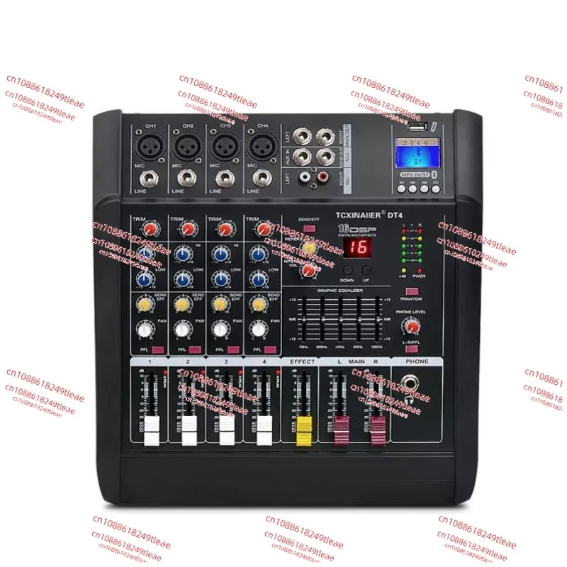 

All-in-One Mixing Console with Bluetooth, 6-Channel for Conference, Stage, and Wedding Sound Systems