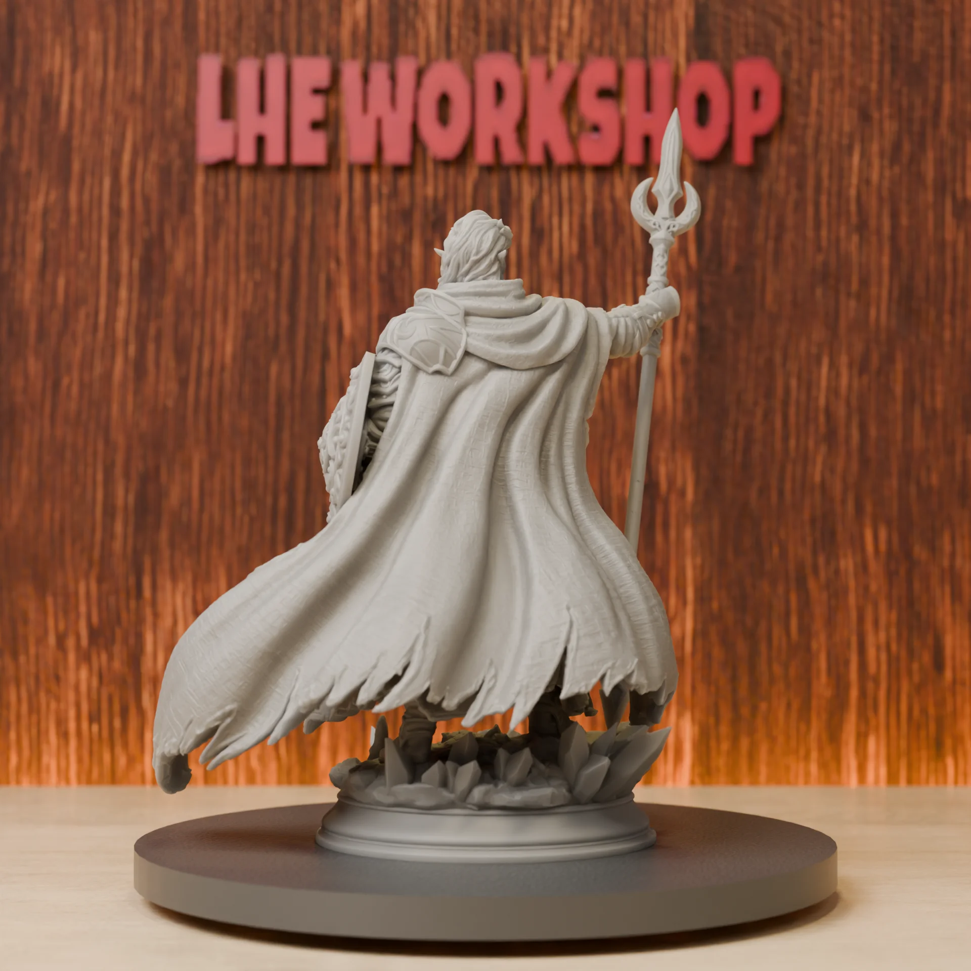Drow Moon Cleric of the New Moon Miniatures | 28mm-75mm | Resin 3D Printed DND Pathfinder Mini | Unpainted Grey