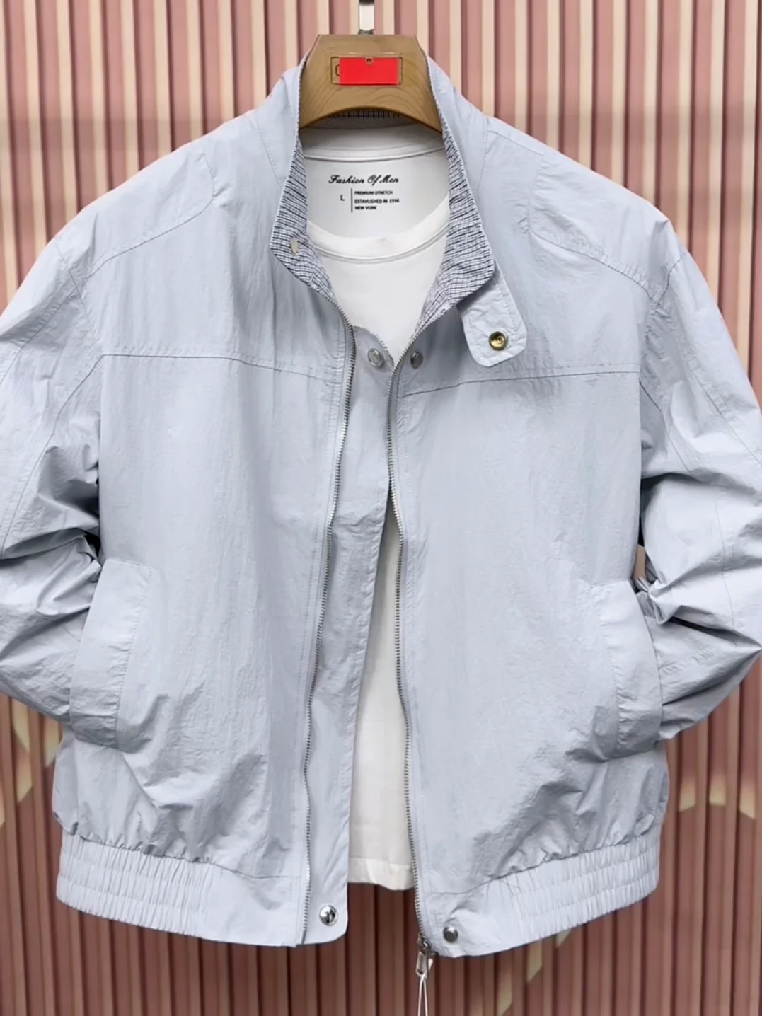 

Высококачественная мужская куртка с воротником-стойкой, весенне-осенняя, модная, универсальная, стильная, с декоративной молнией, стандартный крой