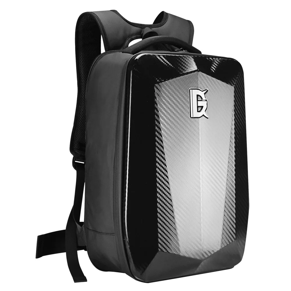 

Ghost Racing Motorcycle Bag Carbon Fiber Biker Tail Expandable Moto Helmet Touring Travel Backpack Black