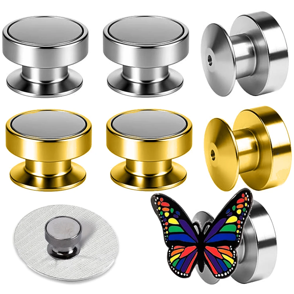 5Pcs Magnetic Clasp Brooch Locking Pin Backs For DIY Badge Keepers Locking Clasps Jewelry Making Supplies Accessories Findings