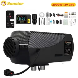 Sunster 2KW 12V 24V Diesel Air Heater Parking Heater With Bluetooth APP 24H Timing Automatic Start&Stop For Trailer Factory Boat