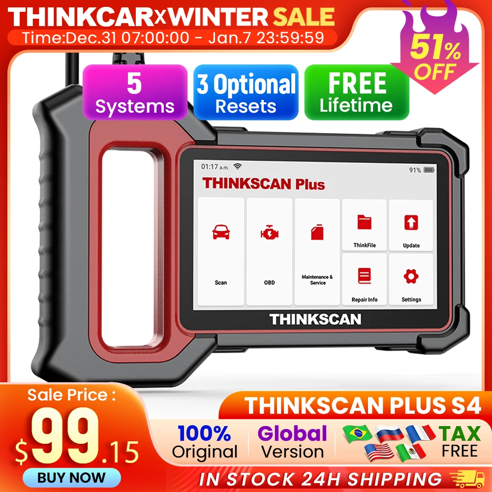 THINKCAR Thinkscan Plus S7 S6 S4 Obd2 Scanner Car Diagnostic Tools Automotivo Scanner Auto Diagnosis Tool Code Reader 28 Resets