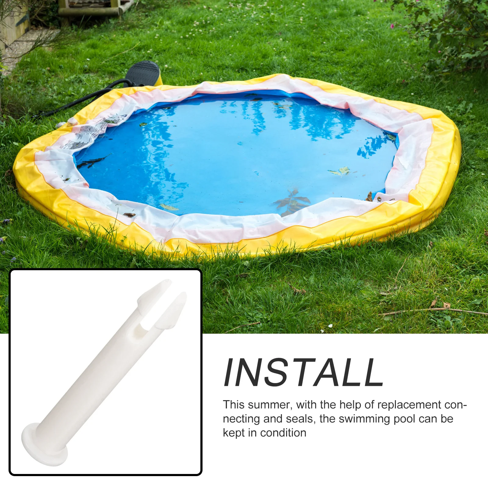 

12Pcs Pool Connector Pins Plastic Durable Long Lock Replacement Connecting Pins Swimming Pool Accessories Seal Rings