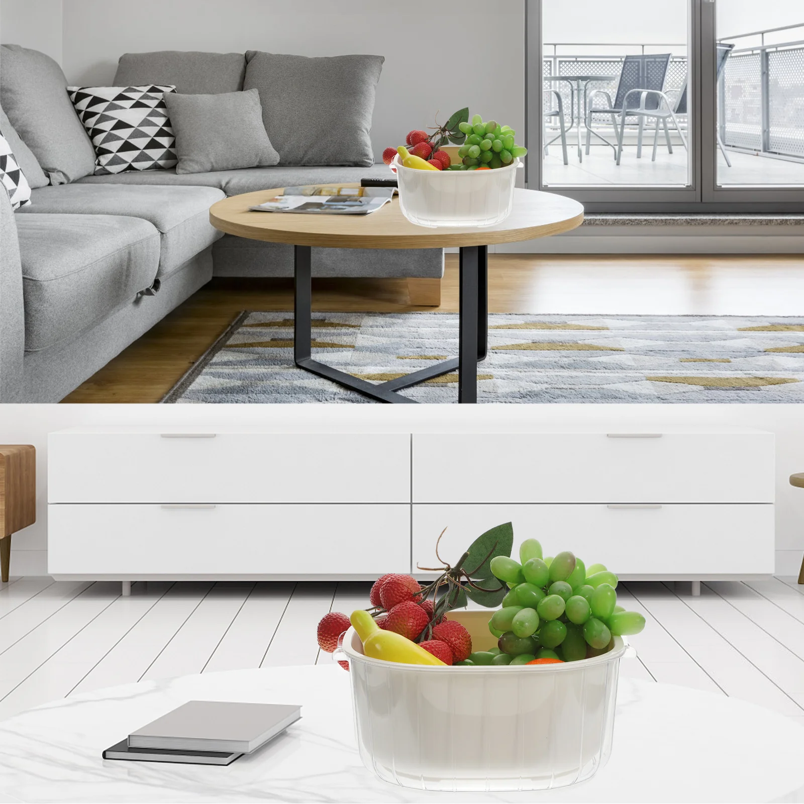 

Double Layer Draining Basket Multipurpose PP Pet Washing Fruit Vegetable Strainer Kitchen Storage Basket Plastic Strainer