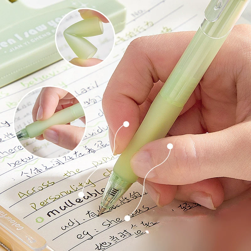 5 ชิ้น Simple Quick Drying กด Neutral ปากกาการเขียนปากกาเรียบแฟชั่นปากกาเจลอุปกรณ์สํานักงานเครื่องเขียนนักเรียนของขวัญ