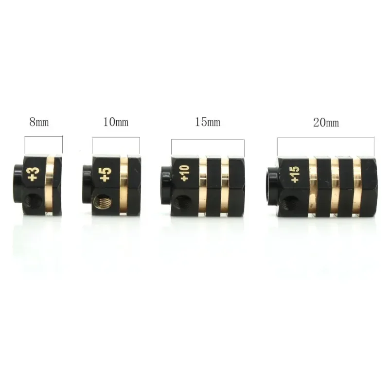 4pcs cubo sextavado da roda do carro RC 12mm adaptador de extensão ampliado contrapeso de latão para Trxs TRX4 TRX6