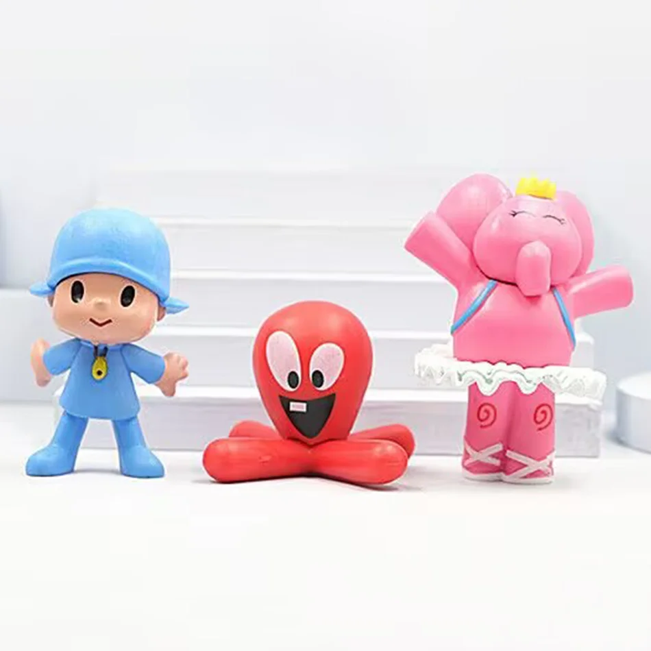 애니메이션 만화 포코요 루라 졸린 새 액션 피규어 장난감 피유유 플라스틱 케이크 장식 인형 엘리 파토 PVC 모델 피규어