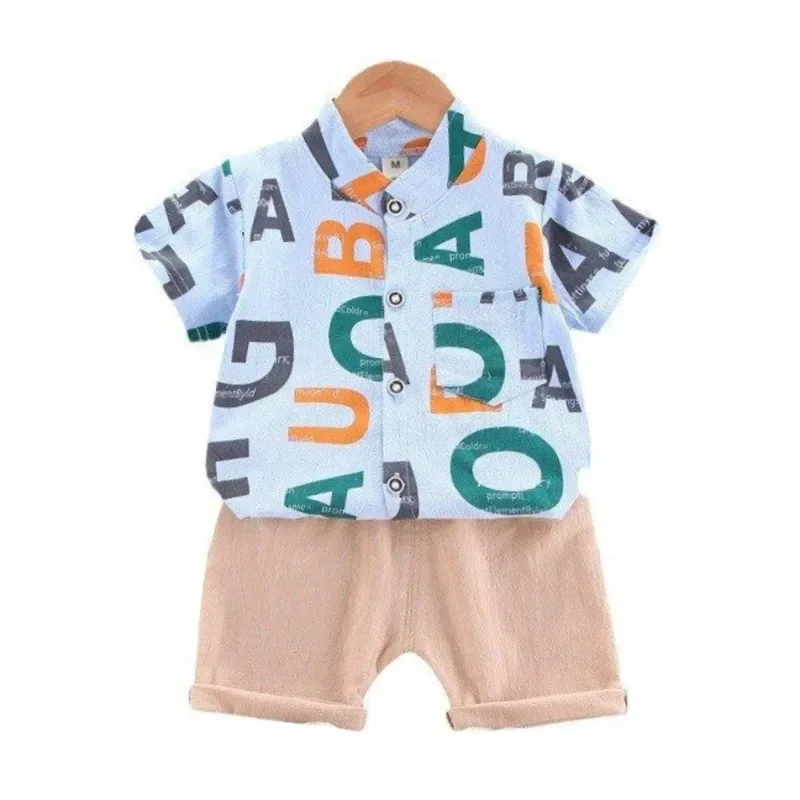 

New Summer Fashion Baby Clothes Suit Children Boys Casual Letter Shirt Shorts 2Pcs/Sets Toddler Sports Costume Kids Tracksuits