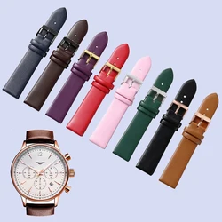 Watch Strap Handmade genuine Leather Buckle Black Rose Gold Bracelet Accessories Watchband 8mm 10mm-24mm