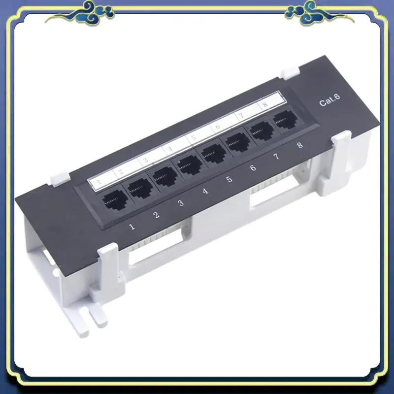 

A86P-8 Port Patch Panel For Cat. 6 Versatile Data Center Plastic Wall Mount For Computer Home For Wiring Server Room Office Dura
