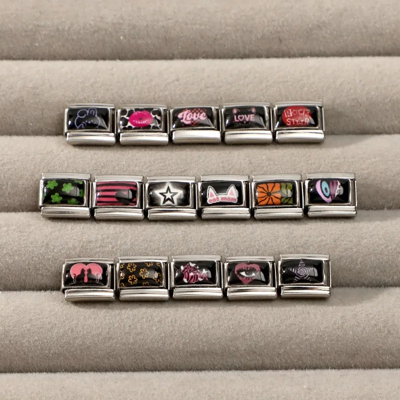 جديد جميل الحيوانات الأليفة القطط والكلاب وصلات سحرية إيطالية تناسب 9 مللي متر سوار الفولاذ المقاوم للصدأ النساء الرجال DIY بها بنفسك صنع المجوهرات #2