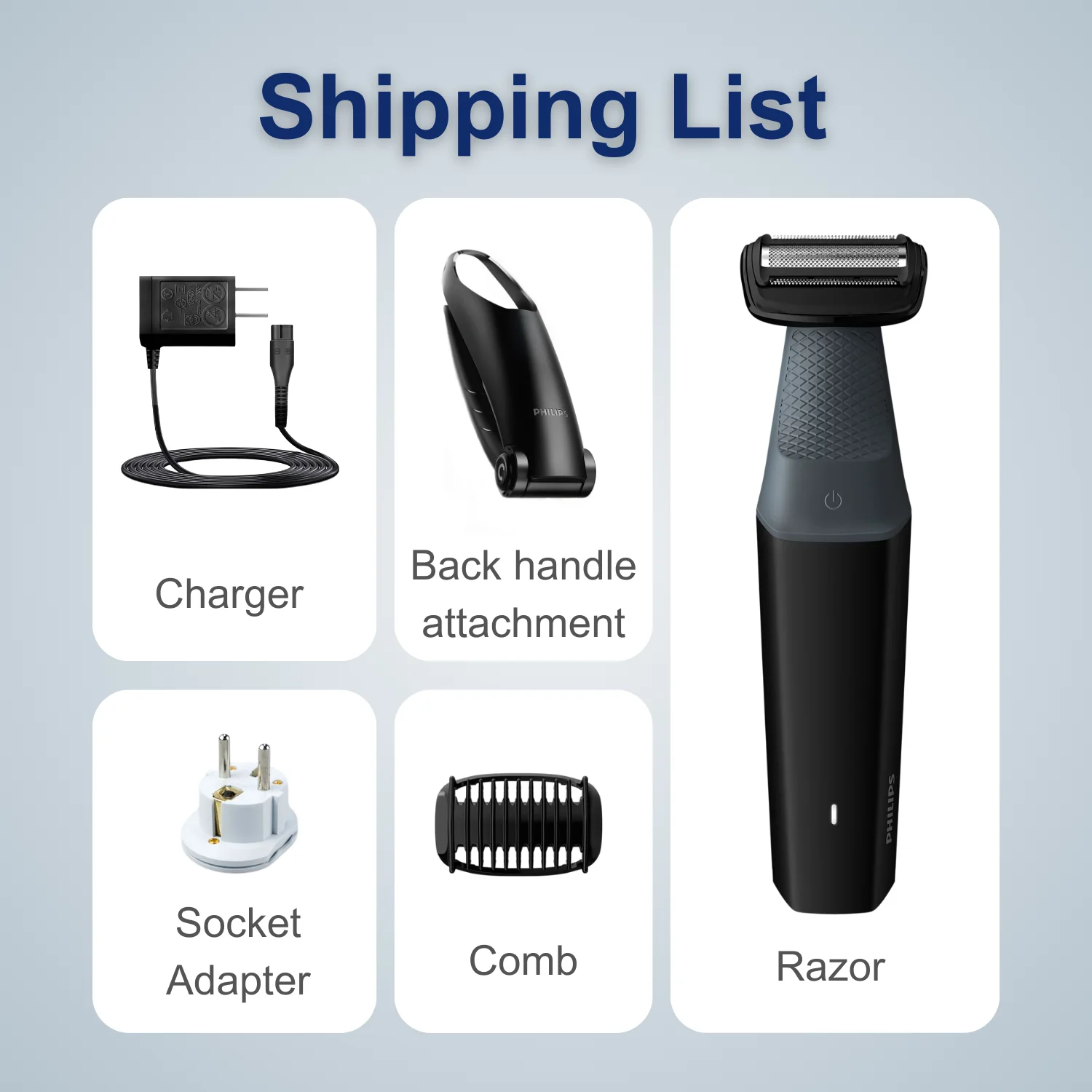 Philips Norelco Bodygroom Series 3000 BG3010, Contour Following 2D Shaver, 50 Min Cordless Use