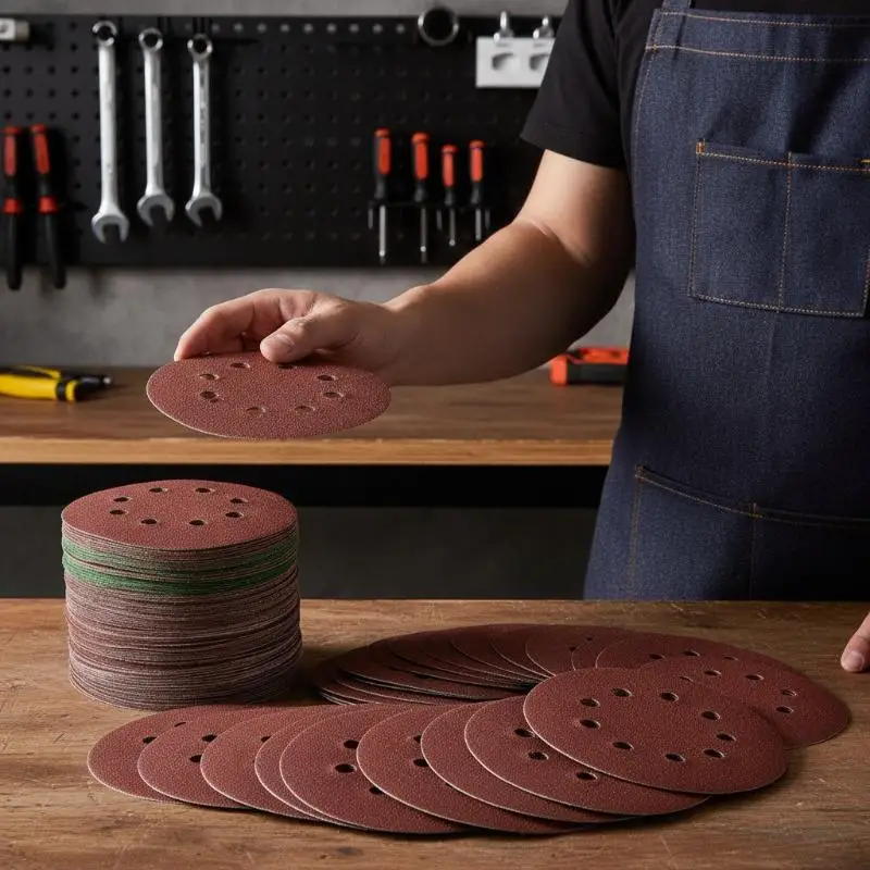 100PCS Sanding Discs 8 Hole Hook And Loop Adhesive Sandpaper 125mm 80~3000 Grits For Random Orbital Sander Abrasive Sheets Tool view 5