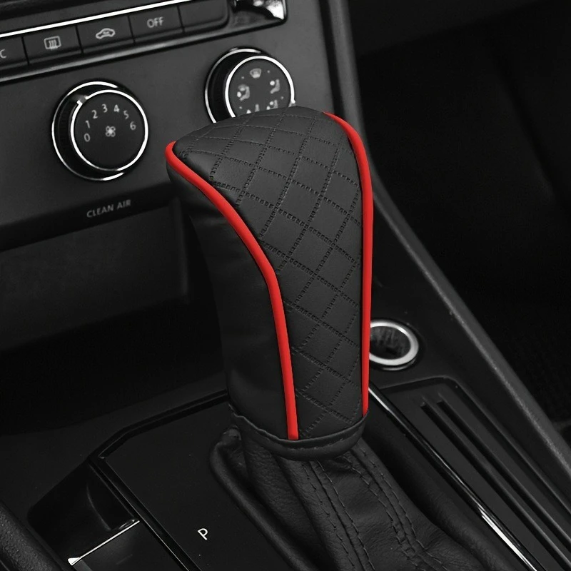 

Universal PU Leather Car Gear Shift Handle Knob Protective Cover Non-Slip Wear-Resistant Decorative Interior Trim