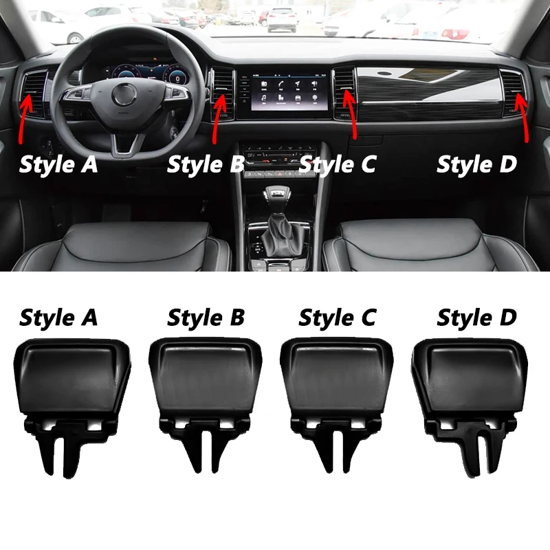 

For Skoda KODIAQ Car Instrument Panel Air Conditioning Outlet Vent Tab Clip 56G819701A 56G819702A 56G820951A 56G820952A