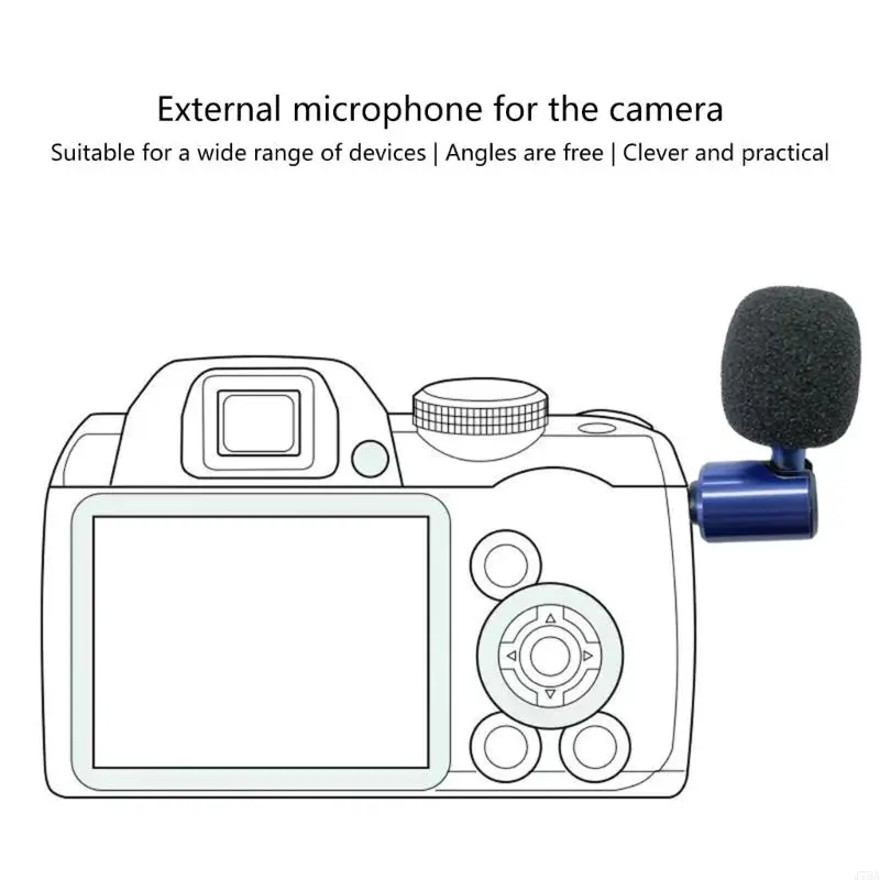 J78A 3.5mm Mini Camera Microphone with Sound Quality for Live Streaming Content Creation Vlog Video Recording