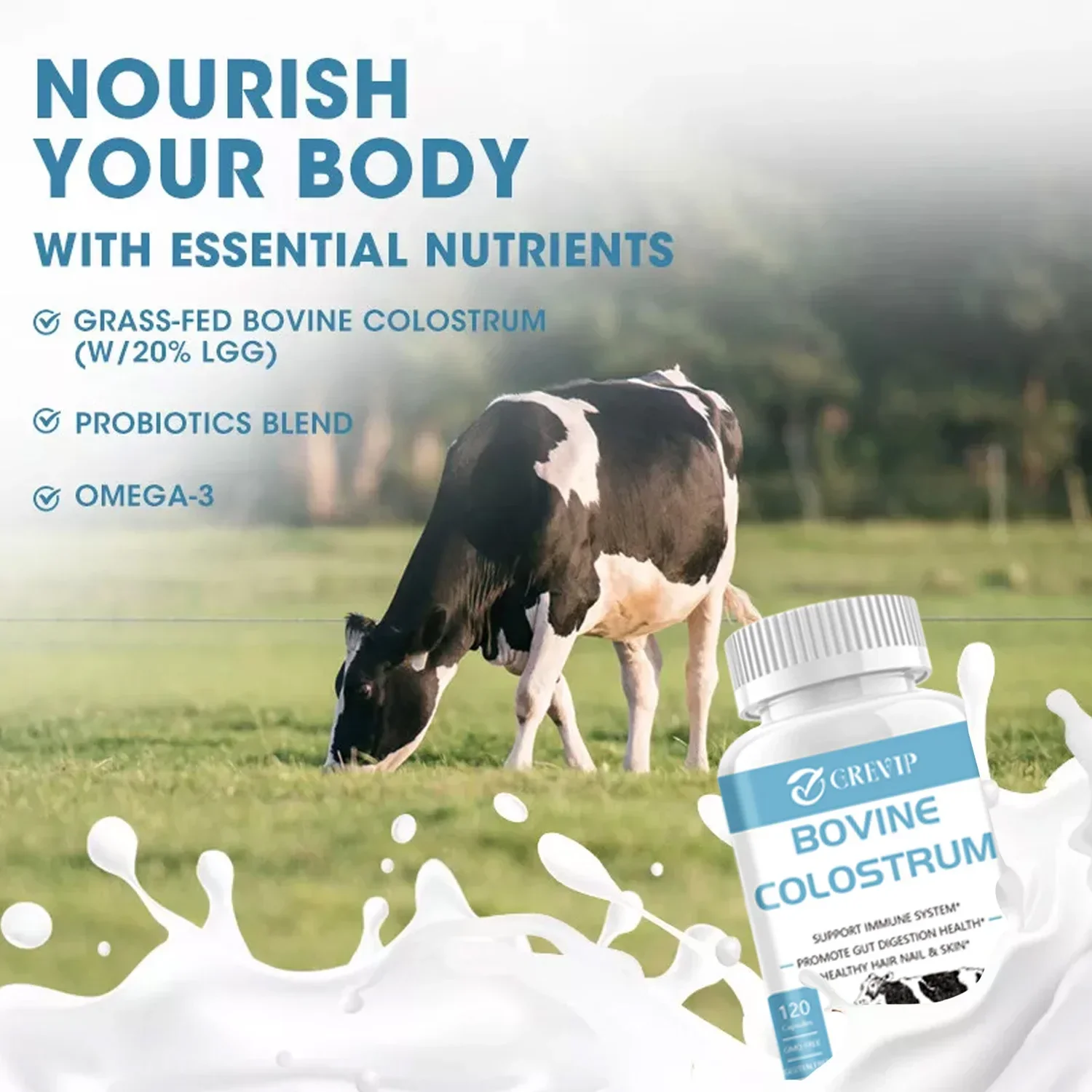 Bovine Colostrum Supplement - 20% IgG, for Gut Health, Immune Support, Muscle Recovery