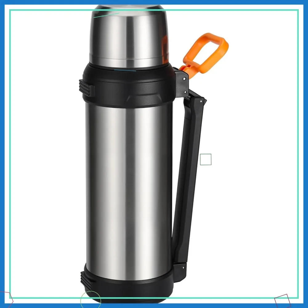

Большая изолированная бутылка для воды из нержавеющей стали на 88 унций с чашкой, термос на 2500 мл для горячих и холодных напитков, для использования на открытом воздухе
