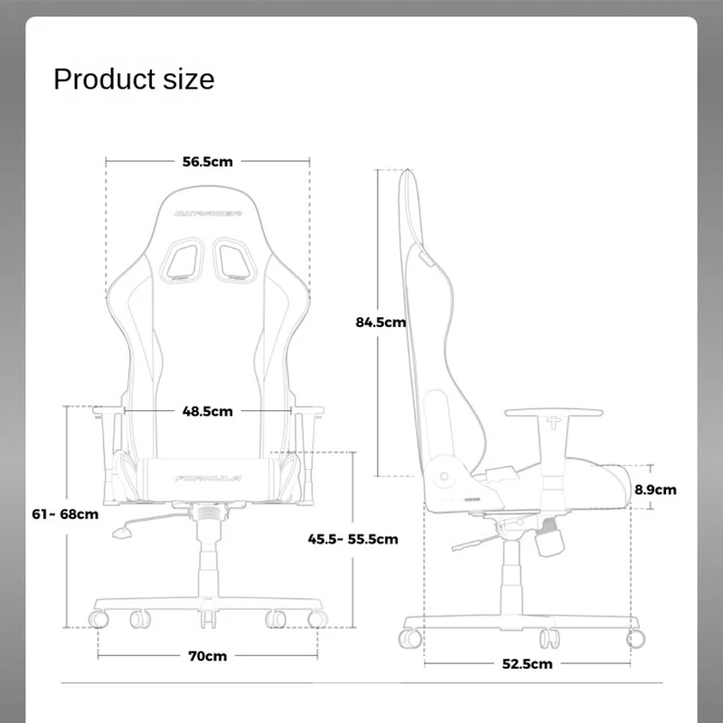 Ergonomic Gaming Chair with Adjustable Height Swiveling Armrests and Racing-style Design for Comfortable Long-term Use