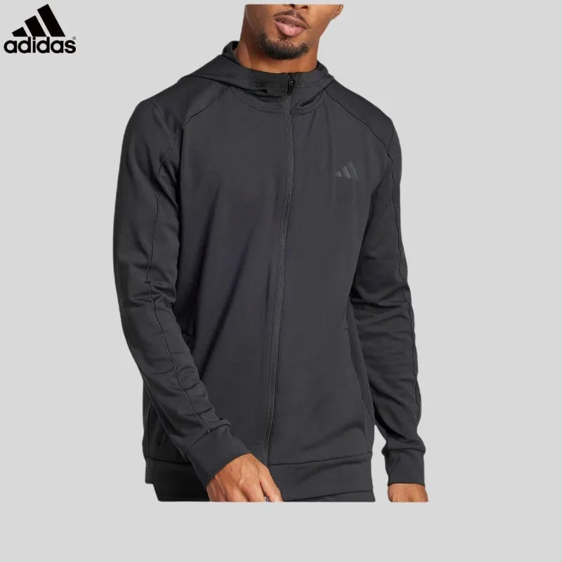 adidas Double Layer Hooded Jacket Spring Wind Block Warm Light Transitional OutercoatJE5691 1PCS
