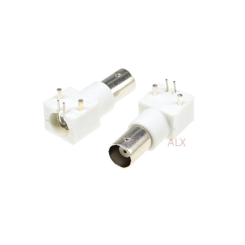 5PCS Q9 4pin BNC FEMALE socket right angle RF coaxial connector pcb mount 4 pin BNC JACK