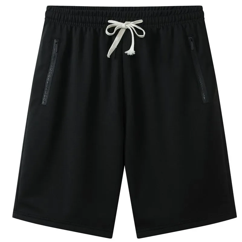 Men Summer Thin Cotton Feel Five Point Shorts Elastic Loose Quick Dry Sports Casual Plus Size Drawstring Shorts