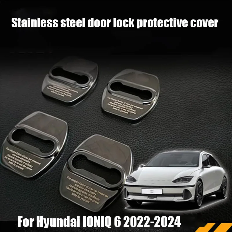 

For Hyundai IONIQ 6 2022 2023 2024 Stainless steel door lock protective cover and interior protective components